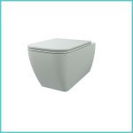 SDR CERAMICHE Quadra Wall Hung Ice კედლის უნიტაზი, ღია ნაცრისფერი კერამიკული კორპუსით